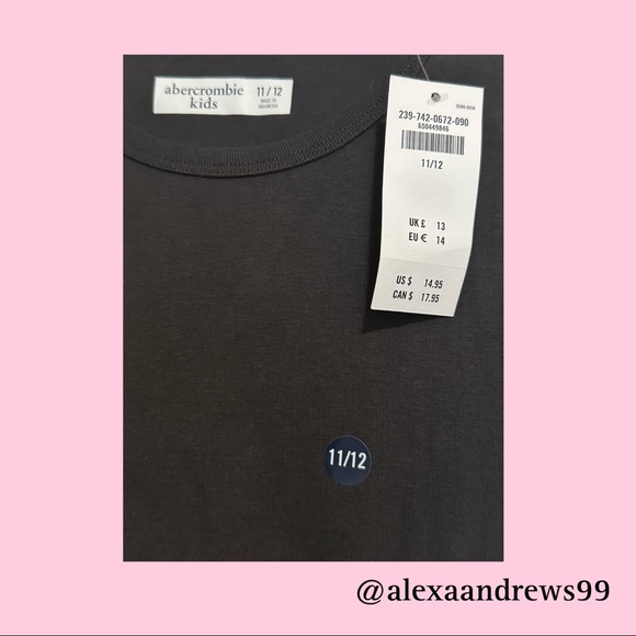 SOLD! Abercrombie Kids Black Tee - Picture 3 of 3